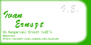 ivan ernszt business card